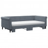 Sofa rozsuwana z materacami, ciemnoszara, 100x200 cm, aksamit