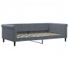 Sofa rozsuwana z materacami, ciemnoszara, 100x200 cm, aksamit