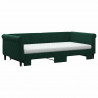 Sofa rozsuwana z materacami, ciemnozielona, 100x200 cm, aksamit