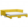 Sofa rozsuwana z materacami, żółta, 100x200 cm, aksamit