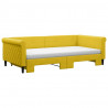 Sofa rozsuwana z materacami, żółta, 100x200 cm, aksamit