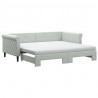 Sofa rozsuwana z materacami, jasnoszara, 90x190 cm, aksamit