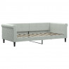 Sofa rozsuwana z materacami, jasnoszara, 90x190 cm, aksamit