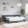 Sofa rozsuwana z materacami, ciemnoszara, 90x190 cm, aksamit