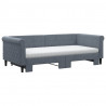 Sofa rozsuwana z materacami, ciemnoszara, 90x190 cm, aksamit