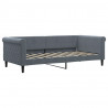 Sofa rozsuwana z materacami, ciemnoszara, 90x190 cm, aksamit