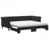 Sofa rozsuwana z materacami, czarna, 90x190 cm, aksamit