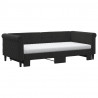 Sofa rozsuwana z materacami, czarna, 90x190 cm, aksamit