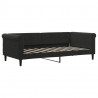 Sofa rozsuwana z materacami, czarna, 90x190 cm, aksamit