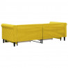 Sofa rozsuwana z szufladami, żółta, 80x200 cm, aksamit