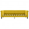 Sofa rozsuwana z szufladami, żółta, 80x200 cm, aksamit