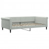 Sofa rozsuwana z szufladami, jasnoszara, 100x200 cm, aksamit