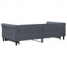 Sofa rozsuwana z szufladami, ciemnoszara, 100x200 cm, aksamit
