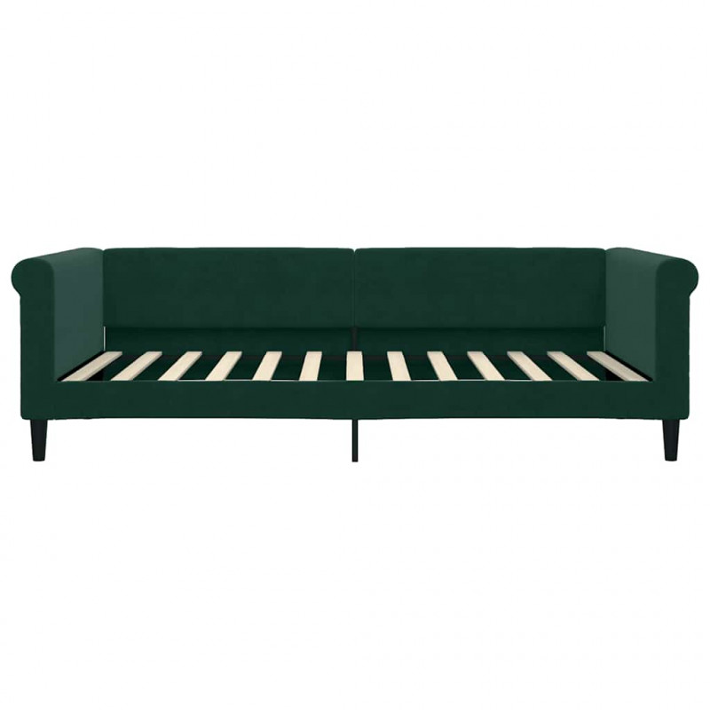Sofa rozsuwana z szufladami, ciemnozielona, 100x200 cm, aksamit