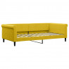 Sofa rozsuwana z szufladami, żółta, 100x200 cm, aksamit