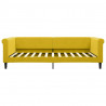Sofa rozsuwana z szufladami, żółta, 100x200 cm, aksamit