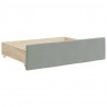 Sofa rozsuwana z szufladami, jasnoszara, 90x190 cm, aksamit