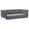 Sofa rozsuwana z szufladami, ciemnoszara, 90x190 cm, aksamit