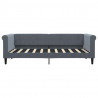 Sofa rozsuwana z szufladami, ciemnoszara, 90x190 cm, aksamit