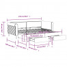 Sofa rozsuwana z szufladami, ciemnoszara, 90x190 cm, aksamit