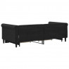 Sofa rozsuwana z szufladami, czarna, 90x190 cm, aksamit