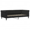 Sofa rozsuwana z szufladami, czarna, 90x190 cm, aksamit
