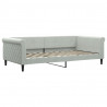 Sofa rozsuwana z szufladami, jasnoszara, 100x200 cm, aksamit