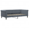 Sofa rozsuwana z szufladami, ciemnoszara, 90x190 cm, aksamit