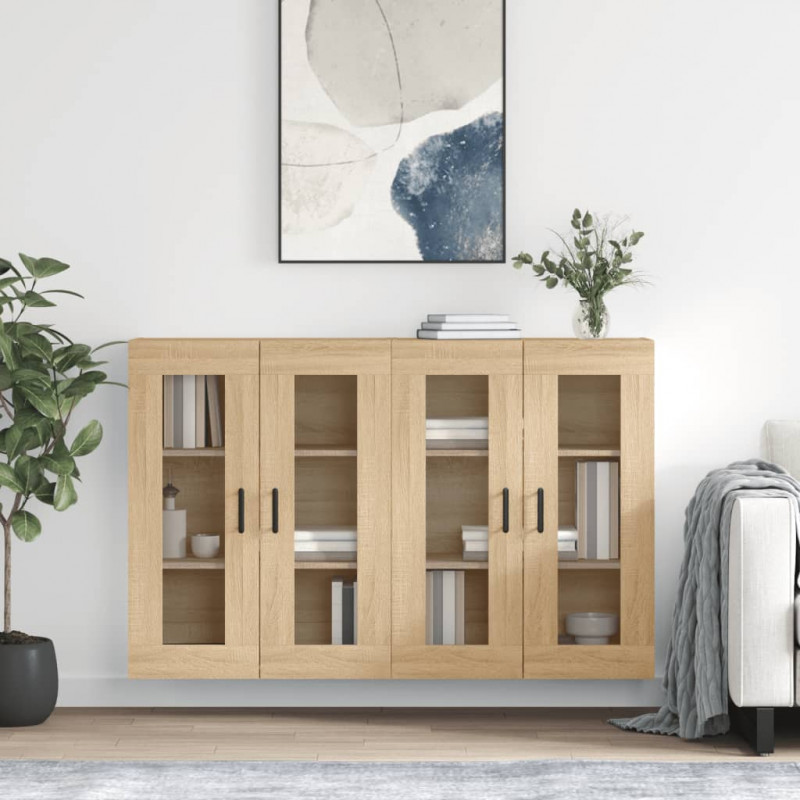 Wiszące szafki, 2 szt., dąb sonoma, materiał drewnopochodny
