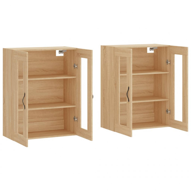 Wiszące szafki, 2 szt., dąb sonoma, materiał drewnopochodny