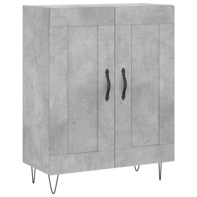 Witrynka, szarość betonu 69,5x34x180 cm materiał drewnopochodny
