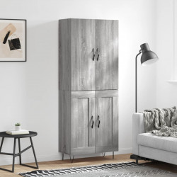 Witrynka szary dąb sonoma 69,5x34x180cm materiał drewnopochodny