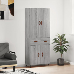 Witrynka szary dąb sonoma 69,5x34x180cm materiał drewnopochodny