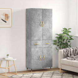Witrynka, szarość betonu 69,5x34x180 cm materiał drewnopochodny