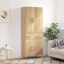 Witrynka, dąb sonoma, 69,5x34x180 cm, materiał drewnopochodny