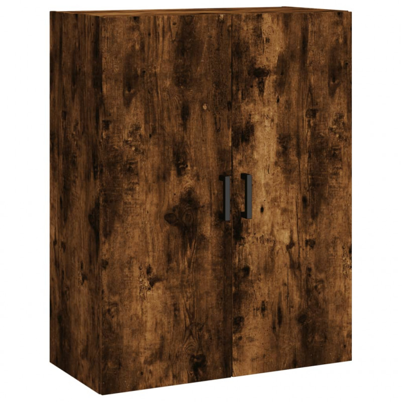 Witrynka przydymiony dąb 69,5x34x180 cm materiał drewnopochodny