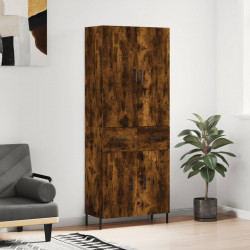Witrynka przydymiony dąb 69,5x34x180 cm materiał drewnopochodny