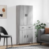Witrynka szary dąb sonoma 69,5x34x180cm materiał drewnopochodny