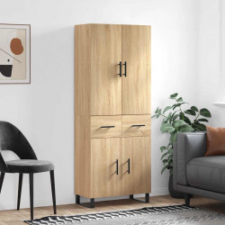 Witrynka, dąb sonoma, 69,5x34x180 cm, materiał drewnopochodny