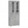 Witrynka, szarość betonu 69,5x34x180 cm materiał drewnopochodny