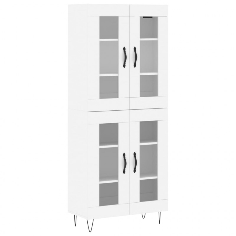 Witrynka, biała, 69,5x34x180 cm, materiał drewnopochodny