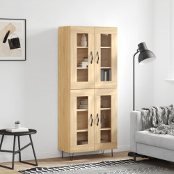 Witrynka, dąb sonoma, 69,5x34x180 cm, materiał drewnopochodny