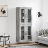 Witrynka, szarość betonu 69,5x34x180 cm materiał drewnopochodny