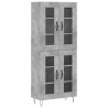 Witrynka, szarość betonu 69,5x34x180 cm materiał drewnopochodny