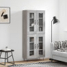 Witrynka szary dąb sonoma 69,5x34x180cm materiał drewnopochodny