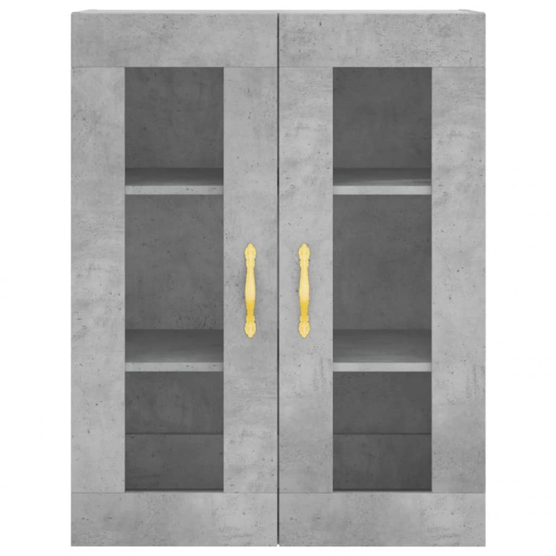Witrynka, szarość betonu 69,5x34x180 cm materiał drewnopochodny