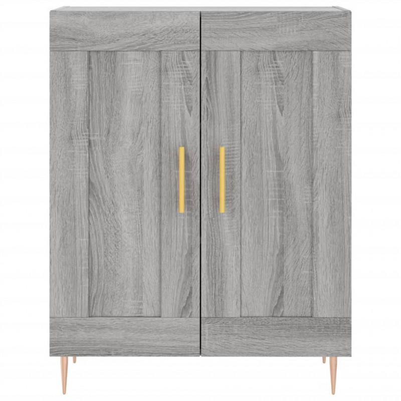Witrynka szary dąb sonoma 69,5x34x180cm materiał drewnopochodny