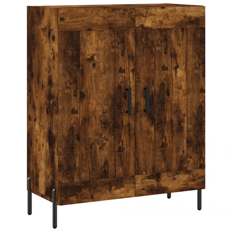 Witrynka przydymiony dąb 69,5x34x180 cm materiał drewnopochodny