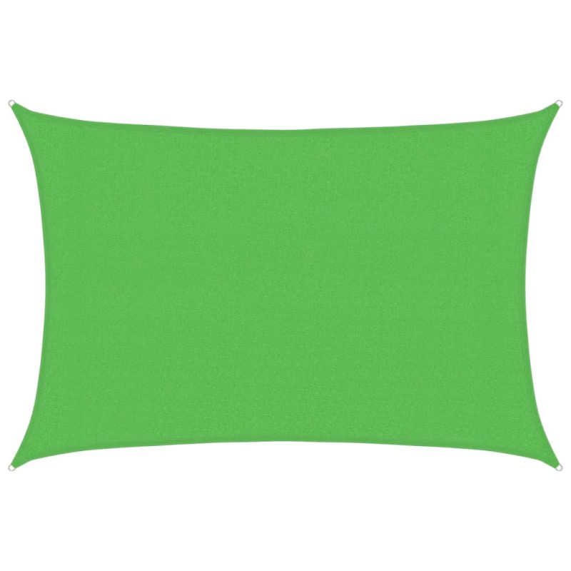 Żagiel przeciwsłoneczny, 160 g/m², jasnozielony, 3x5 m, HDPE
