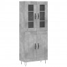 Witrynka, szarość betonu 69,5x34x180 cm materiał drewnopochodny